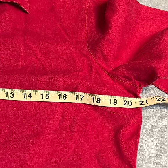 Talbots Women's Top Button Down Shirt Pink Linen Size 12P Long Sleeve - Picture 5 of 9